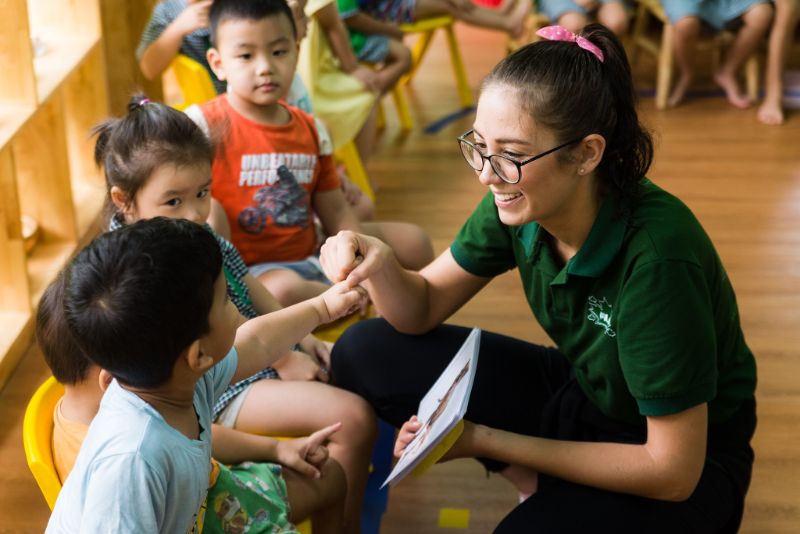 Lớp học tiếng anh tại Trường mầm non song ngữ Lá Phong Xanh